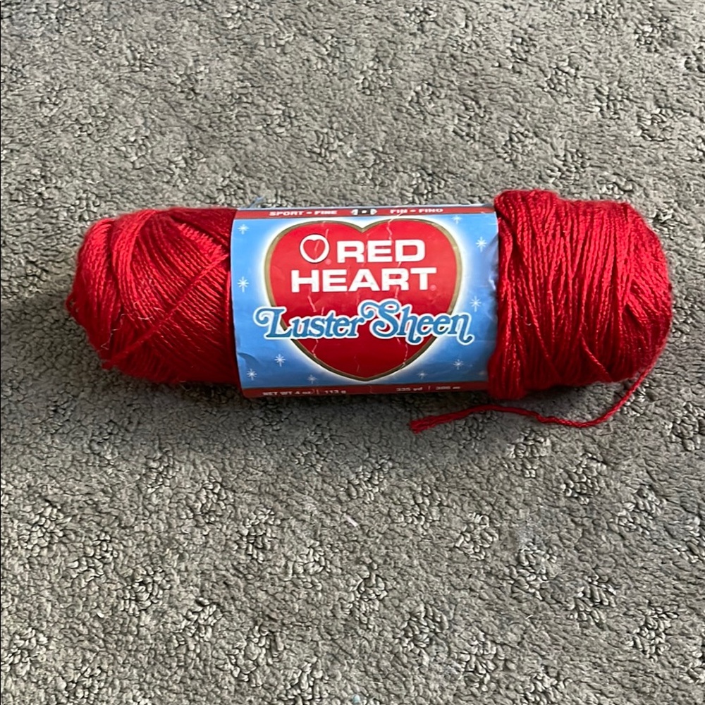 Red Heart Luster Sheen Yarn - Vibrant Red